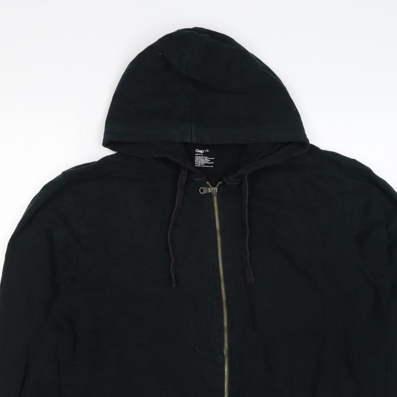 Gap Men’s Black L Full Zip Hooded Cotton Fleece Hoodie