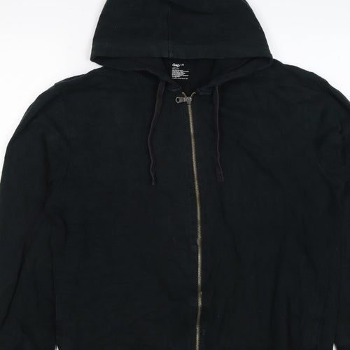 Gap Men’s Black L Full Zip Hooded Cotton Fleece Hoodie
