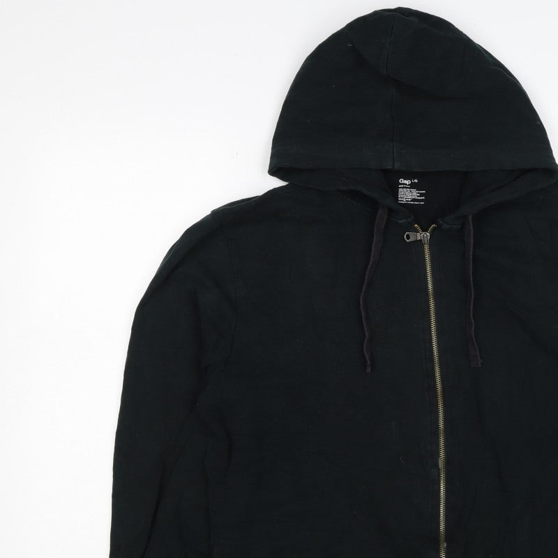 Gap Men’s Black L Full Zip Hooded Cotton Fleece Hoodie