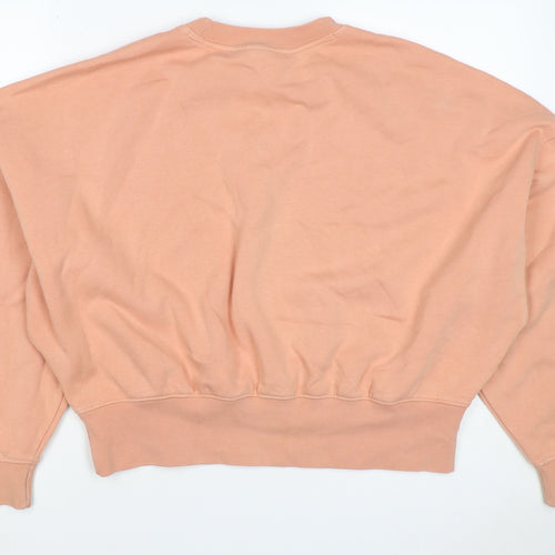 Adidas Women Pink UK 10 Pullover Crew Neck Logo Sweatshirt