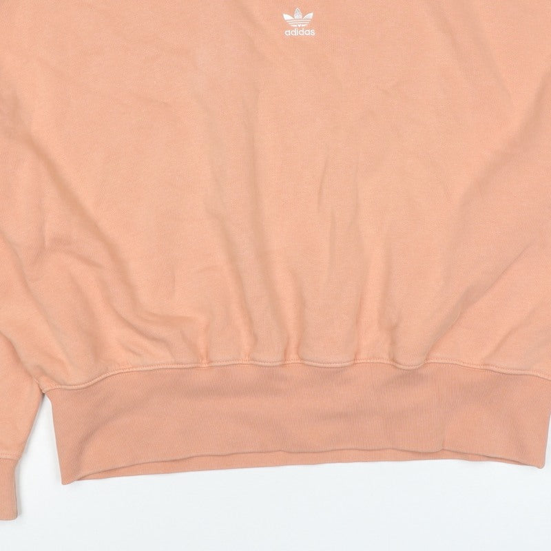 Adidas Women Pink UK 10 Pullover Crew Neck Logo Sweatshirt