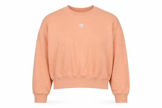 Front view of Adidas Women Pink UK 10 Pullover Crew Neck Logo Sweatshirt