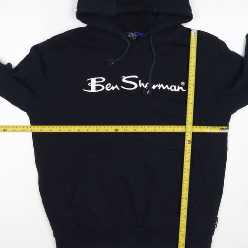 Ben Sherman Men’s Blue M Pullover Hoodie Logo Cotton Drawstring