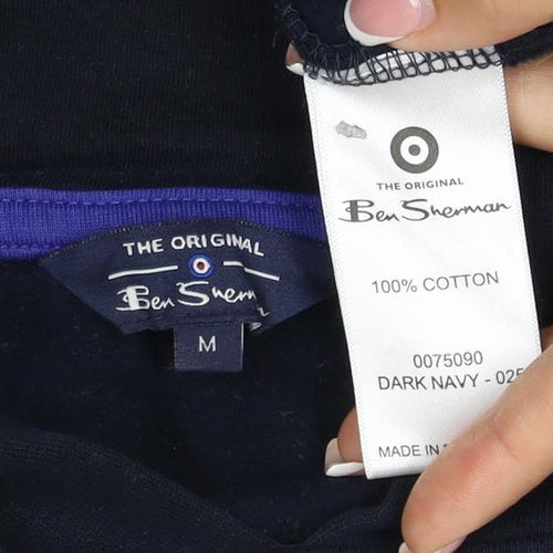 Ben Sherman Men’s Blue M Pullover Hoodie Logo Cotton Drawstring