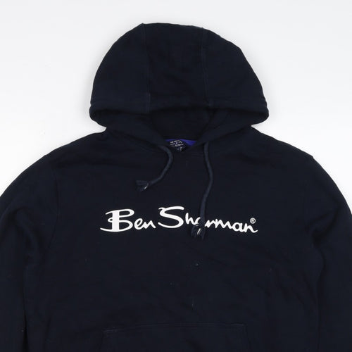 Ben Sherman Men’s Blue M Pullover Hoodie Logo Cotton Drawstring
