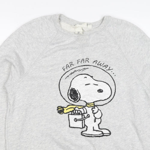 C&A Women Grey M Snoopy Peanuts Graphic Pullover Sweatshirt