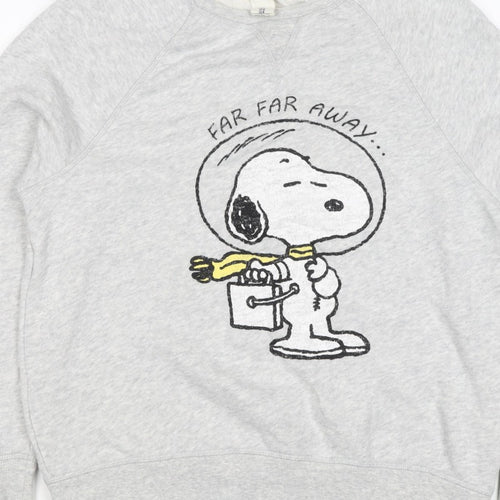 C&A Women Grey M Snoopy Peanuts Graphic Pullover Sweatshirt