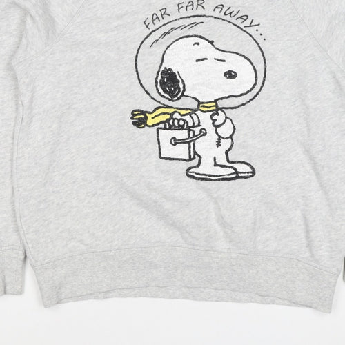 C&A Women Grey M Snoopy Peanuts Graphic Pullover Sweatshirt