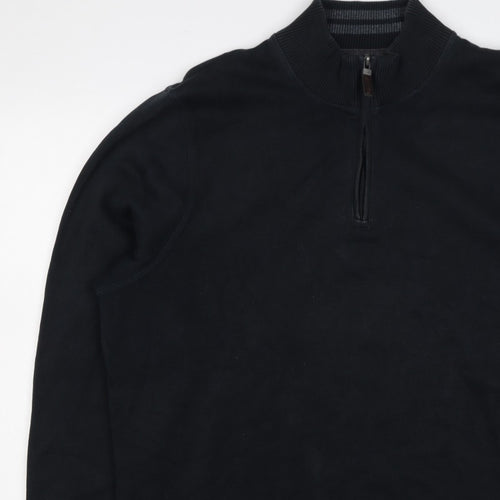 Maine New England Men’s Black XL Quarter Zip Cotton Sweatshirt