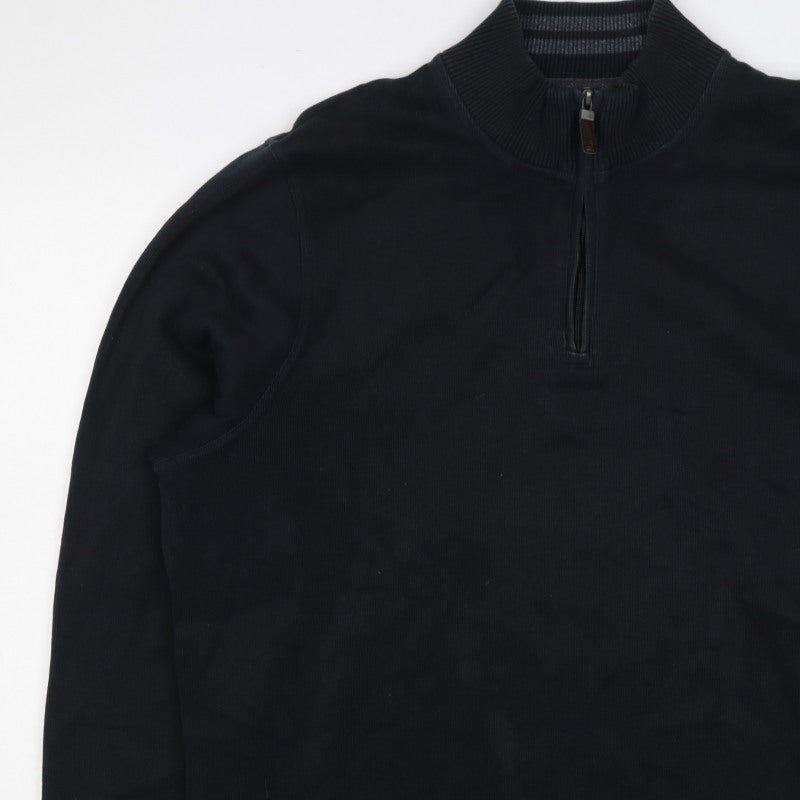 Maine New England Men’s Black XL Quarter Zip Cotton Sweatshirt