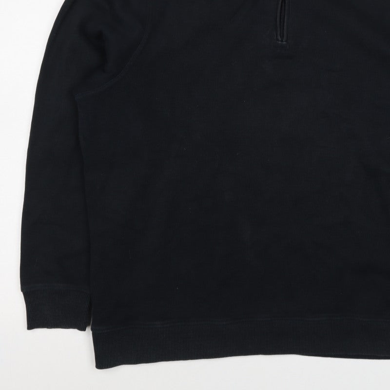 Maine New England Men’s Black XL Quarter Zip Cotton Sweatshirt