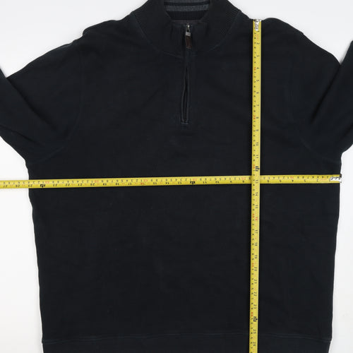 Maine New England Men’s Black XL Quarter Zip Cotton Sweatshirt
