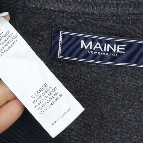 Maine New England Men’s Black XL Quarter Zip Cotton Sweatshirt
