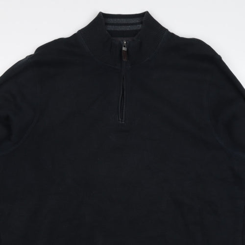 Maine New England Men’s Black XL Quarter Zip Cotton Sweatshirt