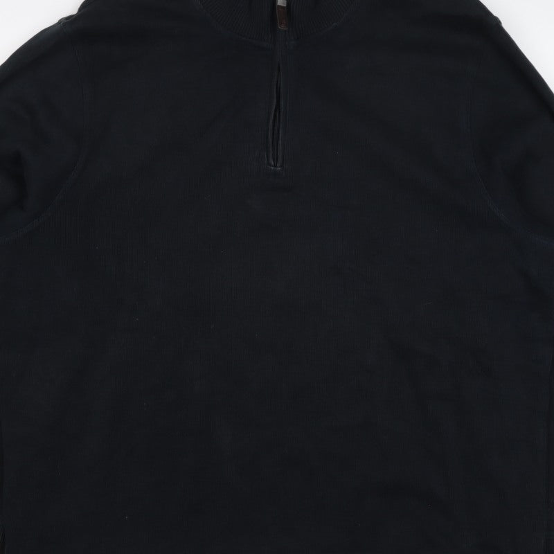 Maine New England Men’s Black XL Quarter Zip Cotton Sweatshirt