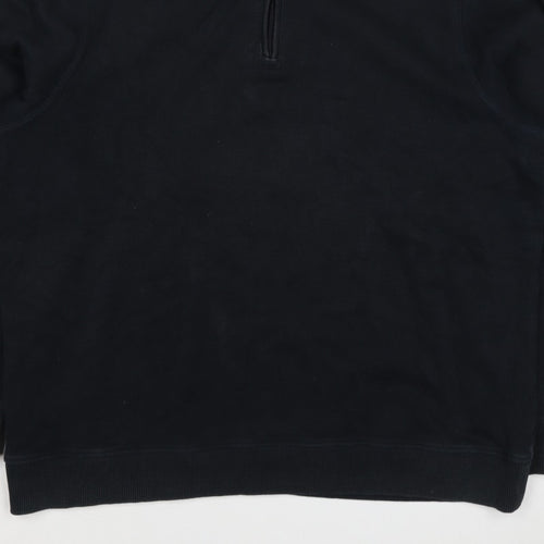 Maine New England Men’s Black XL Quarter Zip Cotton Sweatshirt