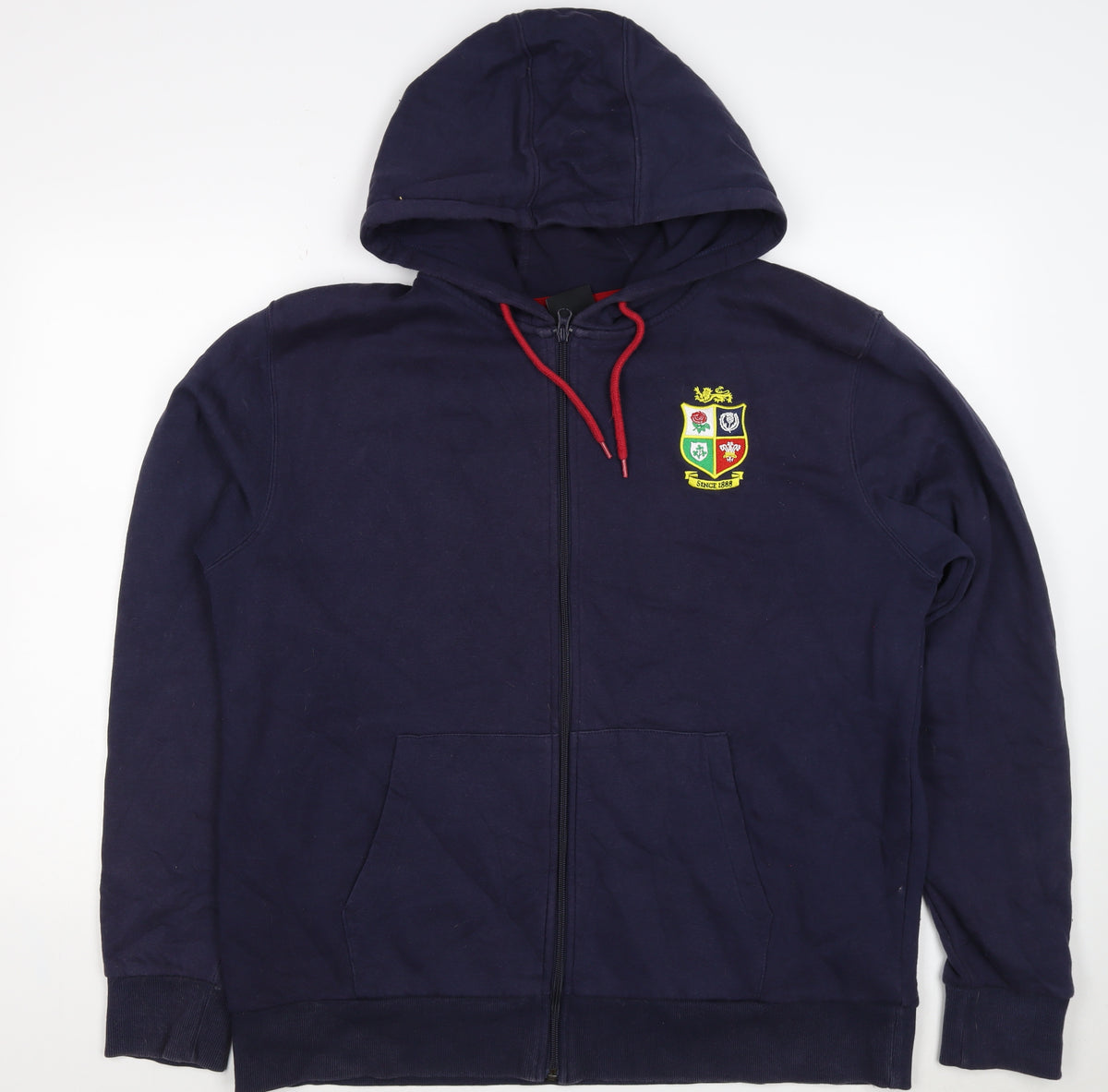 British & Irish Lions Men’s Blue XL Full Zip Rugby Hoodie
