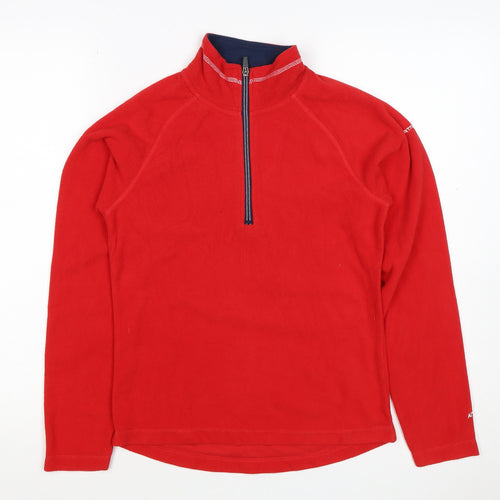 Trespass Women Red XS 1/4 Zip Fleece Pullover Sweatshirt
