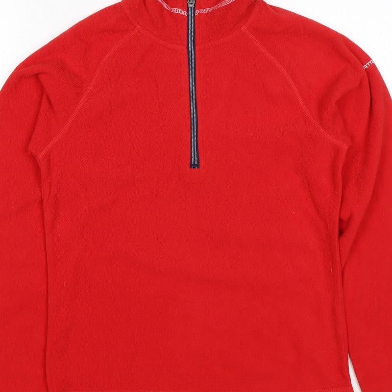 Trespass Women Red XS 1/4 Zip Fleece Pullover Sweatshirt