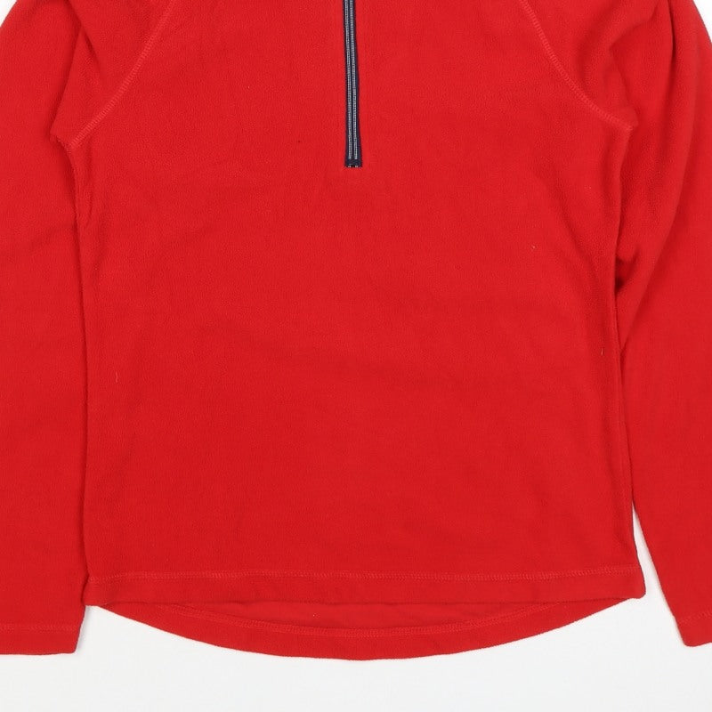 Trespass Women Red XS 1/4 Zip Fleece Pullover Sweatshirt
