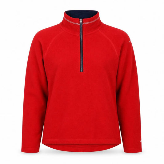 Front view of Trespass Women Red XS 1/4 Zip Fleece Pullover Sweatshirt
