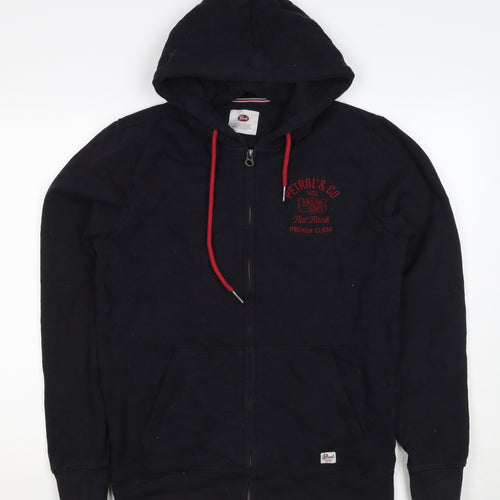 Petrol Men Black M Full Zip Hooded Logo Sweatshirt Graphic Print