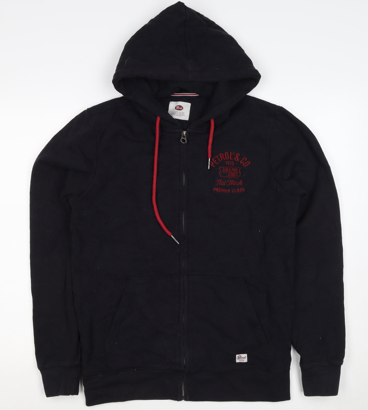 Petrol Men Black M Full Zip Hooded Logo Sweatshirt Graphic Print