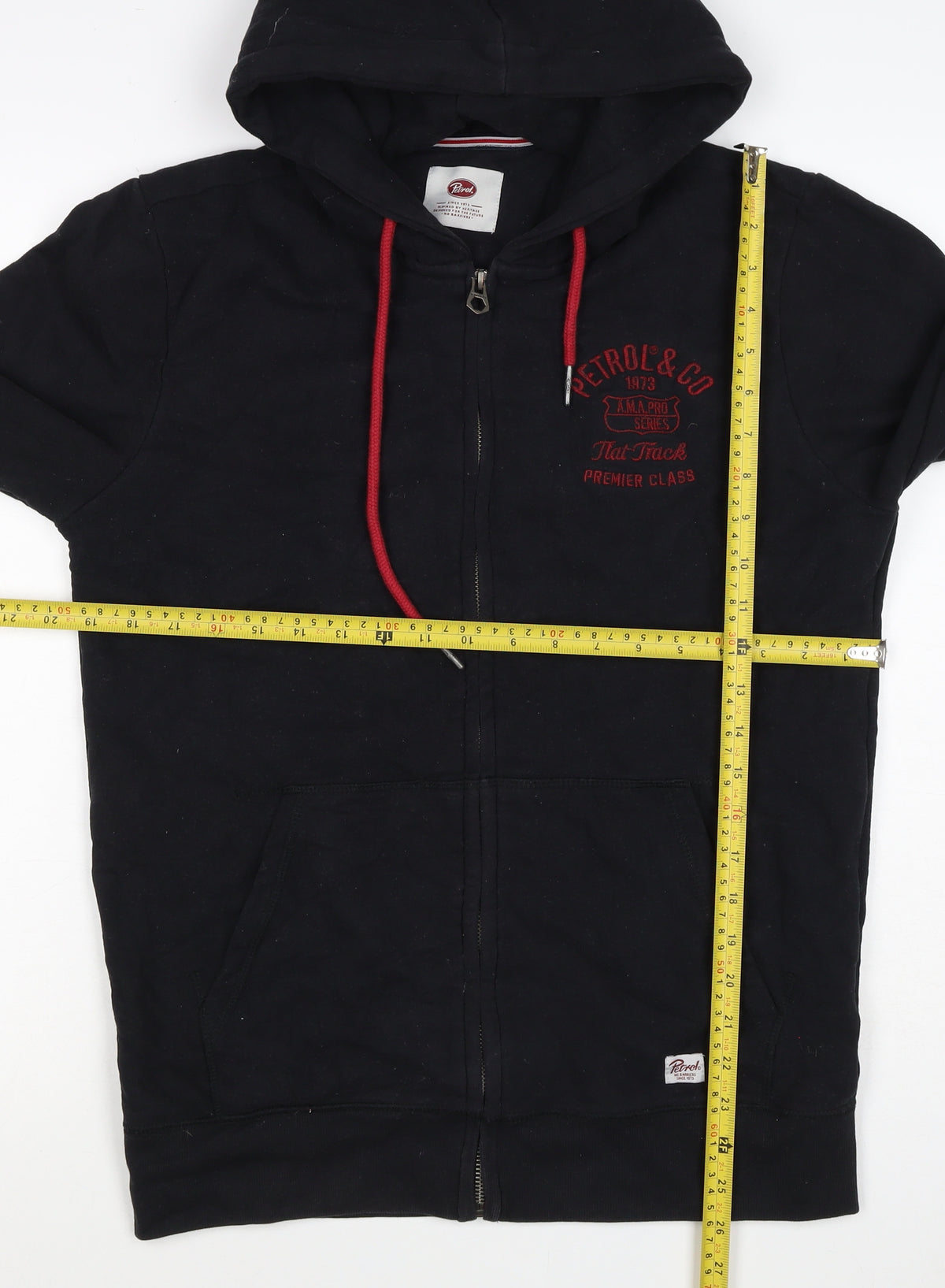 Petrol Men Black M Full Zip Hooded Logo Sweatshirt Graphic Print