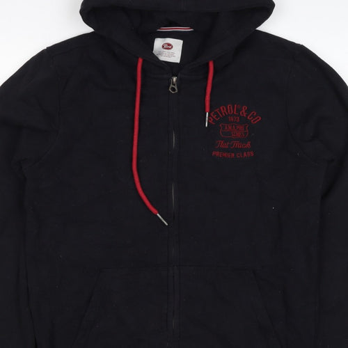 Petrol Men Black M Full Zip Hooded Logo Sweatshirt Graphic Print
