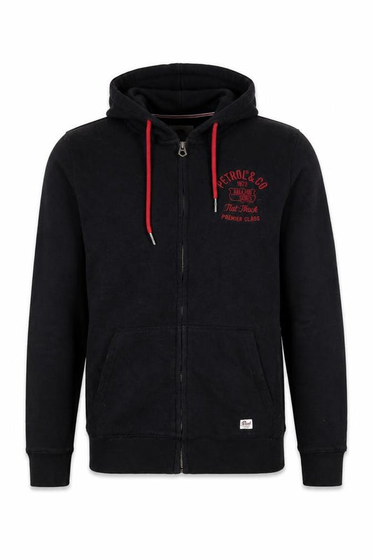 Petrol Men Black M Full Zip Hooded Logo Sweatshirt Graphic Print