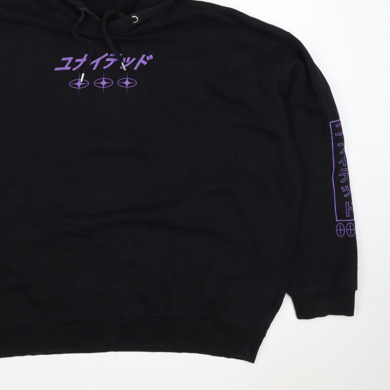 ASOS Design Men’s Black 2XL Pullover Hoodie Purple Dragon Graphic