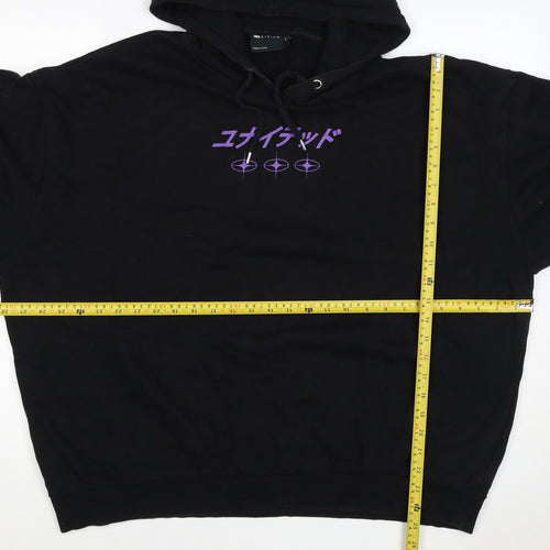 ASOS Design Men’s Black 2XL Pullover Hoodie Purple Dragon Graphic