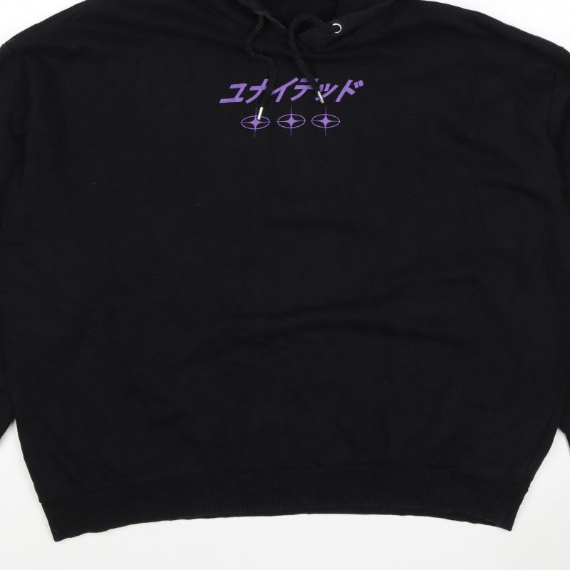 ASOS Design Men’s Black 2XL Pullover Hoodie Purple Dragon Graphic