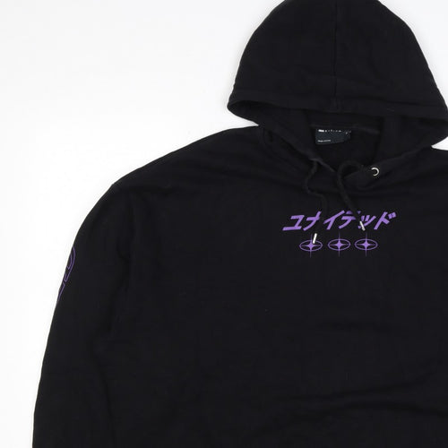 ASOS Design Men’s Black 2XL Pullover Hoodie Purple Dragon Graphic