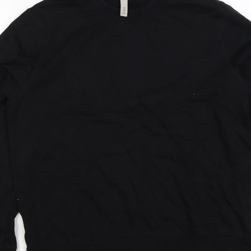 H&M Men’s Black M Regular Fit Crew Neck Pullover Sweatshirt