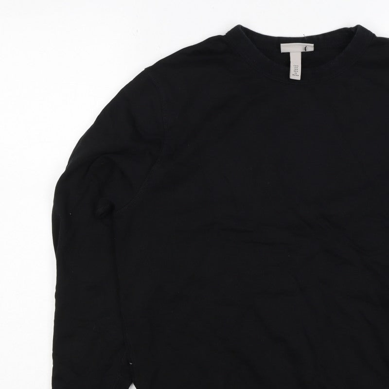 H&M Men’s Black M Regular Fit Crew Neck Pullover Sweatshirt