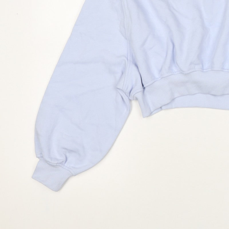 BP. Women’s Blue M Cropped Pullover Sweatshirt Balloon Sleeve Crew Neck