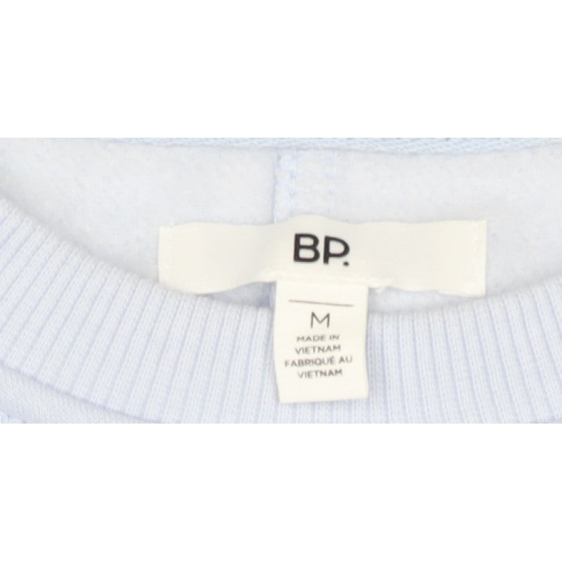 BP. Women’s Blue M Cropped Pullover Sweatshirt Balloon Sleeve Crew Neck