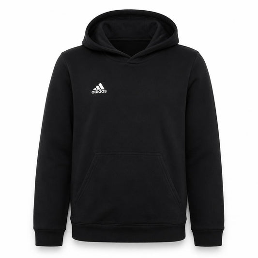 adidas Boys Black 13-14 Years Pullover Hoodie Logo Fleece
