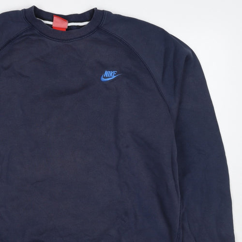 Nike Men’s Navy Large Crew Neck Embroidered Logo Sweatshirt