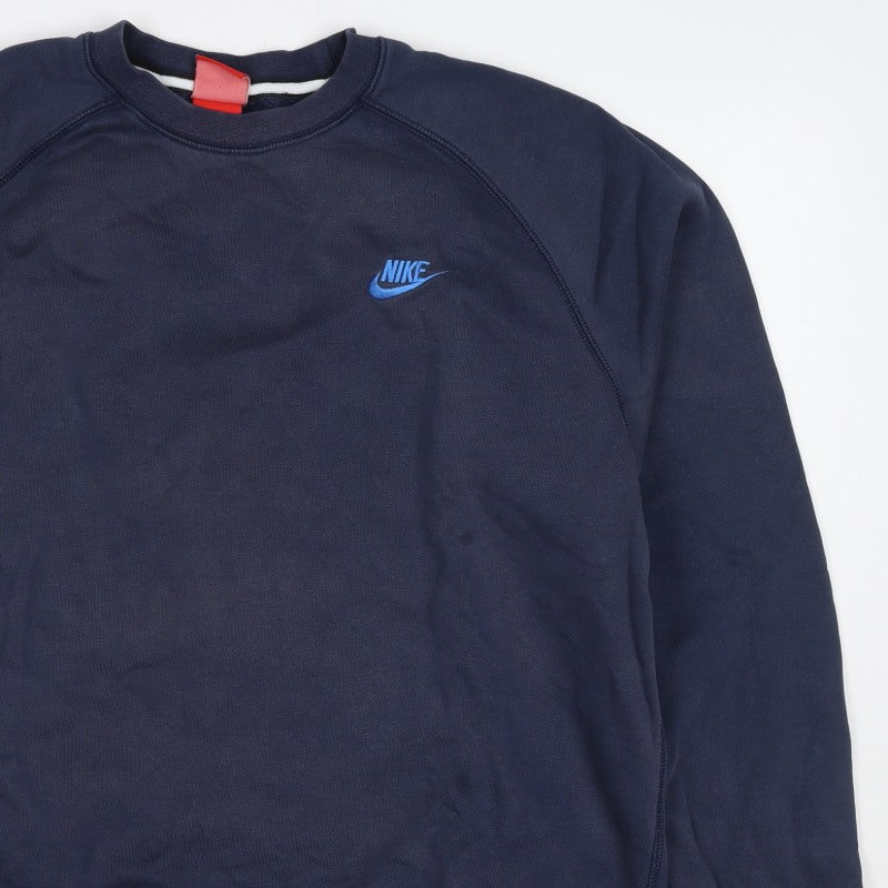 Nike Men’s Navy Large Crew Neck Embroidered Logo Sweatshirt