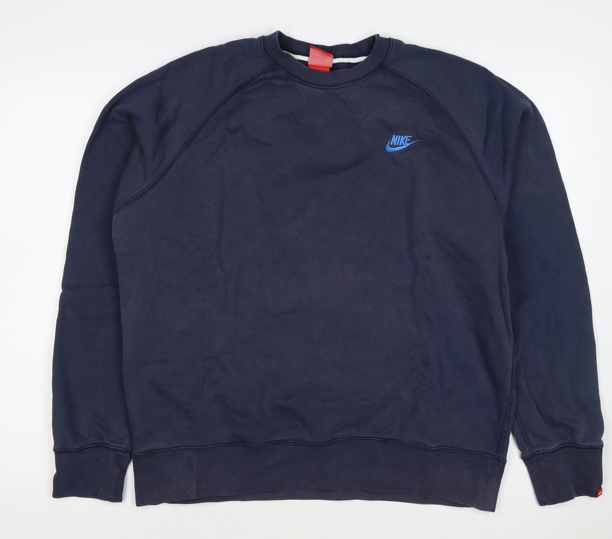 Nike Men’s Navy Large Crew Neck Embroidered Logo Sweatshirt