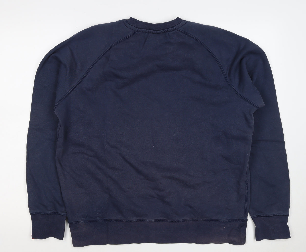 Nike Men’s Navy Large Crew Neck Embroidered Logo Sweatshirt