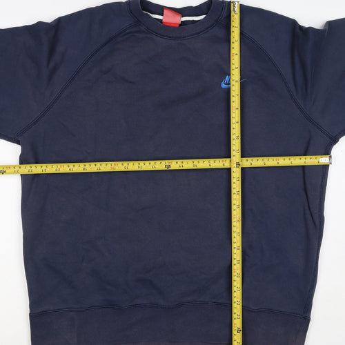 Nike Men’s Navy Large Crew Neck Embroidered Logo Sweatshirt