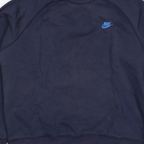 Nike Men’s Navy Large Crew Neck Embroidered Logo Sweatshirt