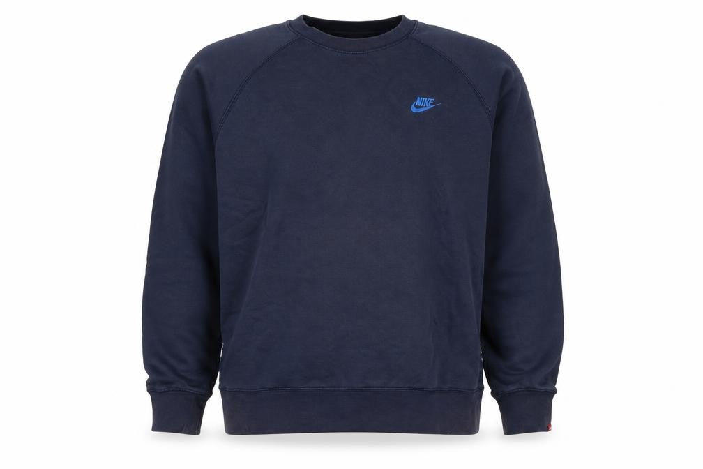 Nike Men’s Navy Large Crew Neck Embroidered Logo Sweatshirt