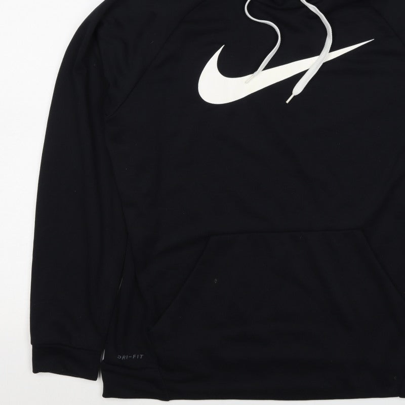 Nike Men's Black L Dri-FIT Swoosh Pullover Hoodie Sports