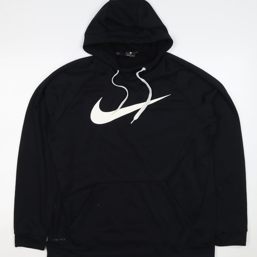 Nike Men's Black L Dri-FIT Swoosh Pullover Hoodie Sports