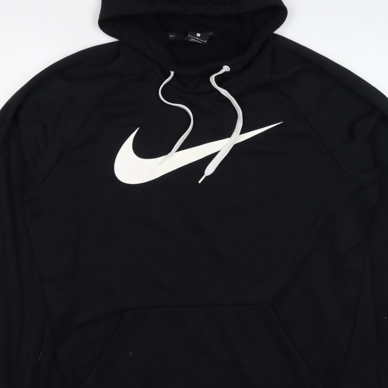 Nike Men's Black L Dri-FIT Swoosh Pullover Hoodie Sports
