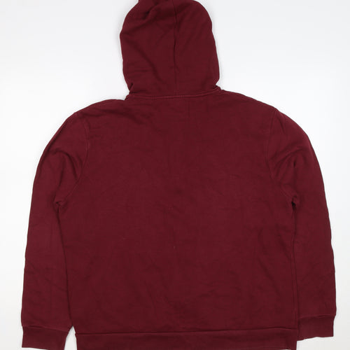 Topman Men’s Burgundy Red L Full Zip Hooded Fleece Hoodie